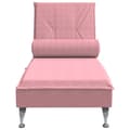 Miniatyrbild 4 av 10: Massageschäslong med bolster rosa sammet