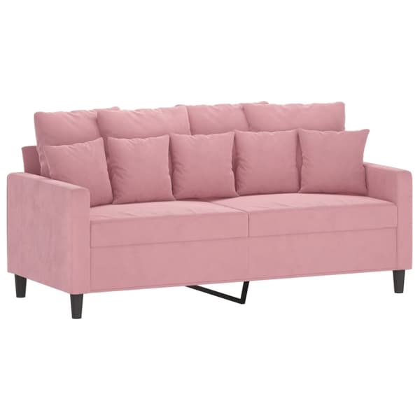 Soffgrupp med dynor 3 delar rosa sammet