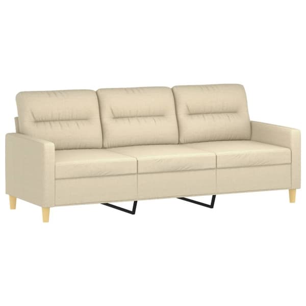 sofasæt 4 dele med hynder stof cremefarvet