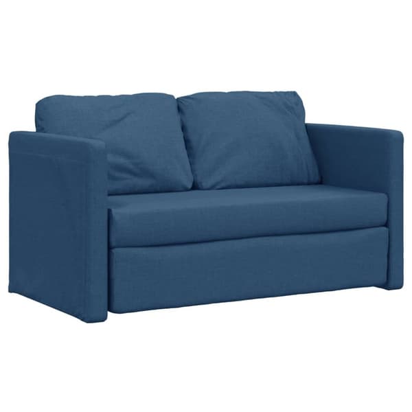 Golvbäddsoffa 2-i-1 blå 112x174x55 cm tyg
