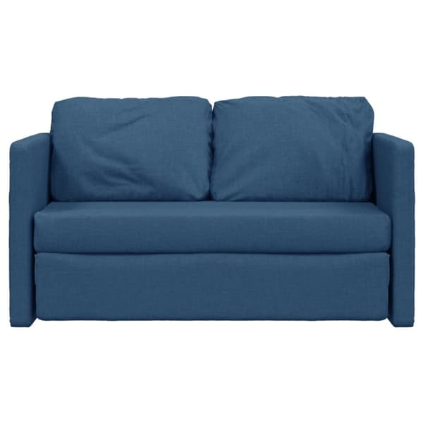 Golvbäddsoffa 2-i-1 blå 112x174x55 cm tyg
