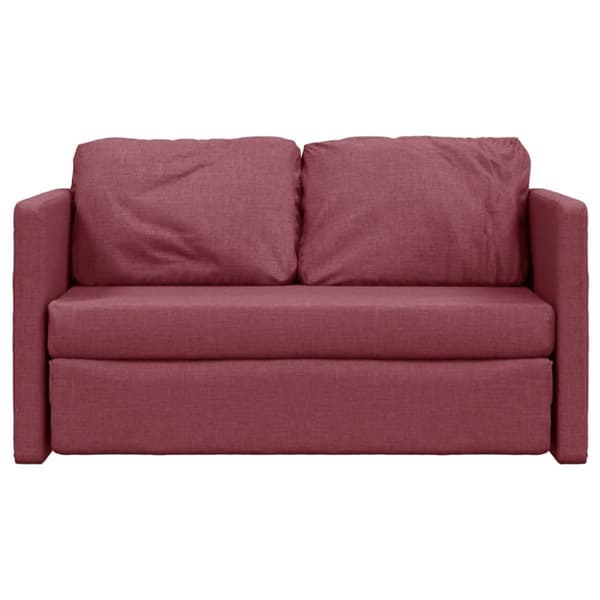 2-i-1 sovesofa 112x174x55 cm stof vinrød