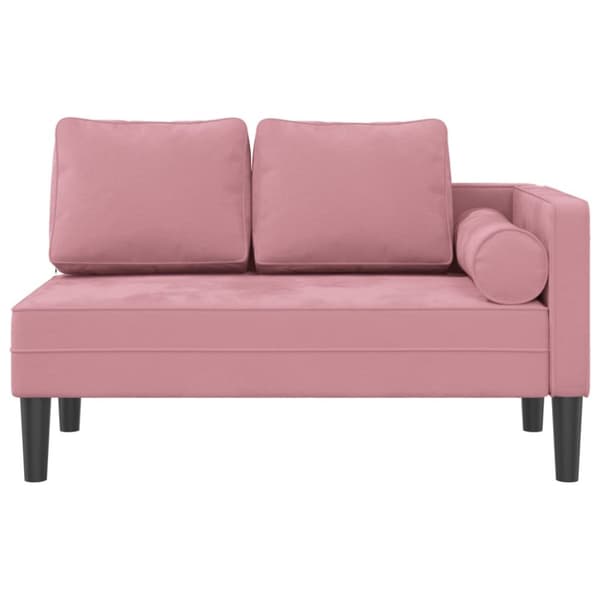 Schäslong med dynor rosa sammet