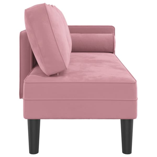 Schäslong med dynor rosa sammet