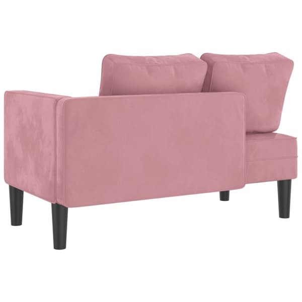 Schäslong med dynor rosa sammet