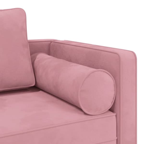 Schäslong med dynor rosa sammet