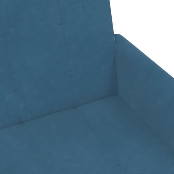 Bäddsoffa 2-sits med fotpall blå sammet