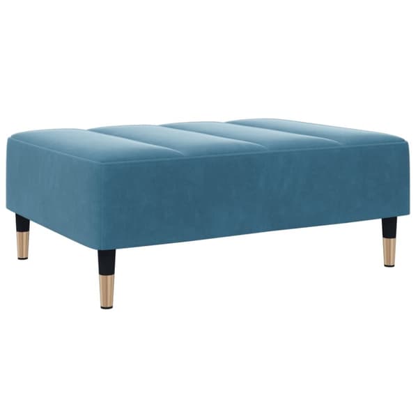 Bäddsoffa 2-sits med fotpall blå sammet