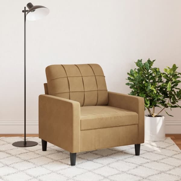 Fåtölj Brun 60 cm sammet