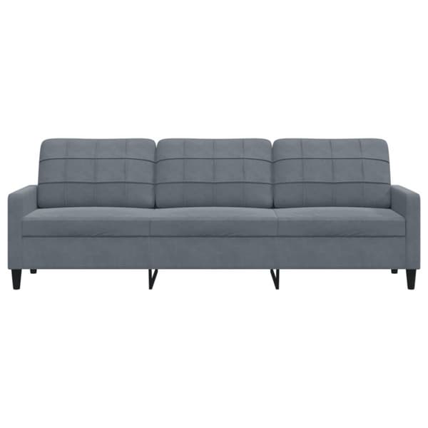 3-sitssoffa mörkgrå 210 cm sammet