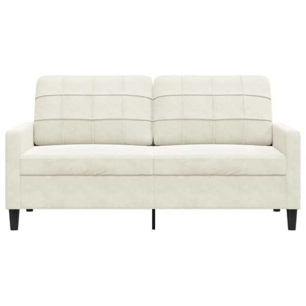 Soffa 2-sits gräddvit 140 cm sammet