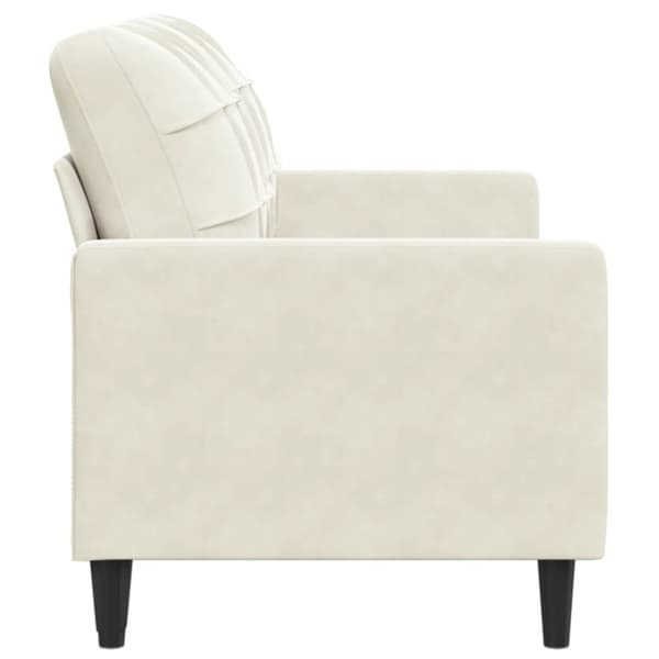 Soffa 2-sits gräddvit 140 cm sammet