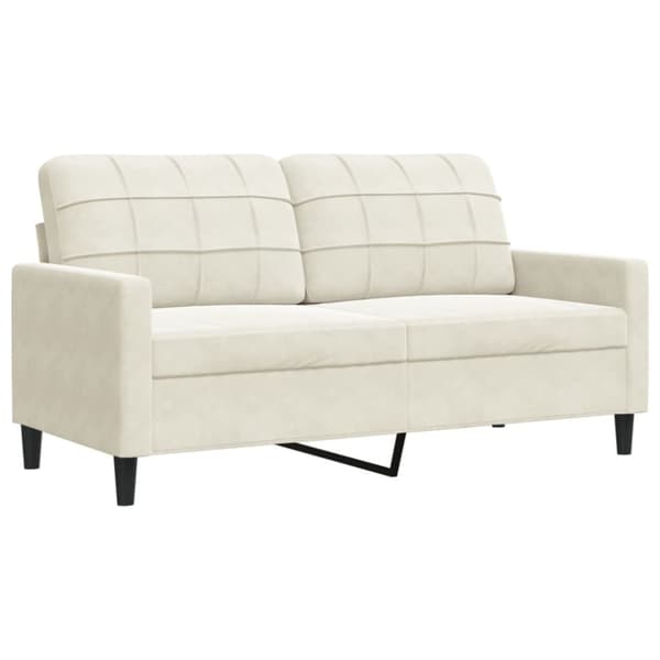 Soffa 2-sits gräddvit 140 cm sammet