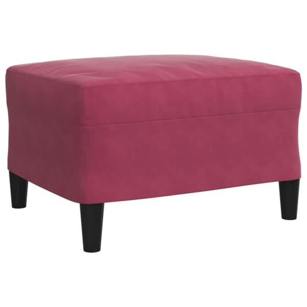 sofasæt 4 dele med hynder og bolsterpuder velour vinrød