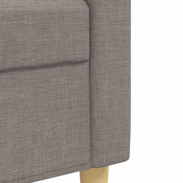 sofasæt 4 dele med fodskammel og pyntepuder stof gråbrun
