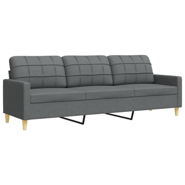 sofasæt 4 dele med fodskammel stof mørkegrå