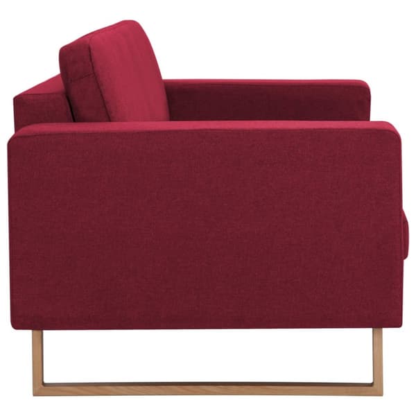 3-sitssoffa tyg vinröd