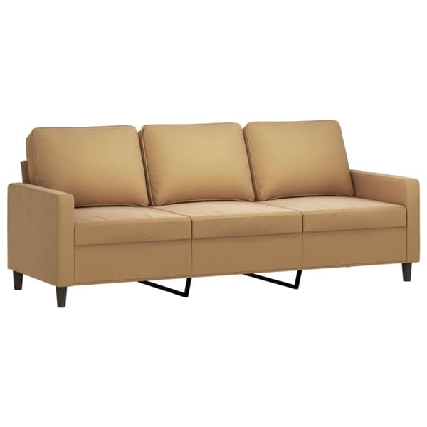 3-sitssoffa med fotpall brun 180 cm sammet