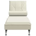 Miniatyrbild 4 av 10: Massageschäslong med bolster gräddvit sammet