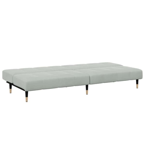 Bäddsoffa 2-sits med fotpall ljusgrå sammet