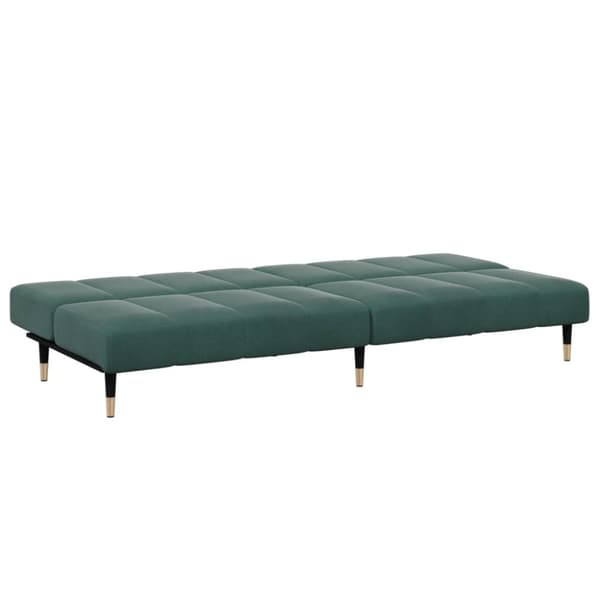 Bäddsoffa 2-sits med fotpall mörkgrön sammet