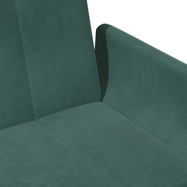 Bäddsoffa 2-sits med fotpall mörkgrön sammet