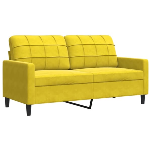 sofasæt 2 dele med hynder velour gul