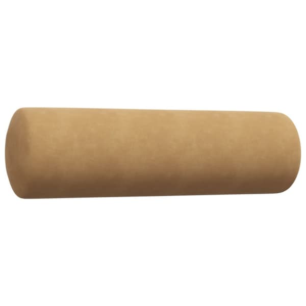Soffgrupp med dynor och bolster 4 delar brun sammet