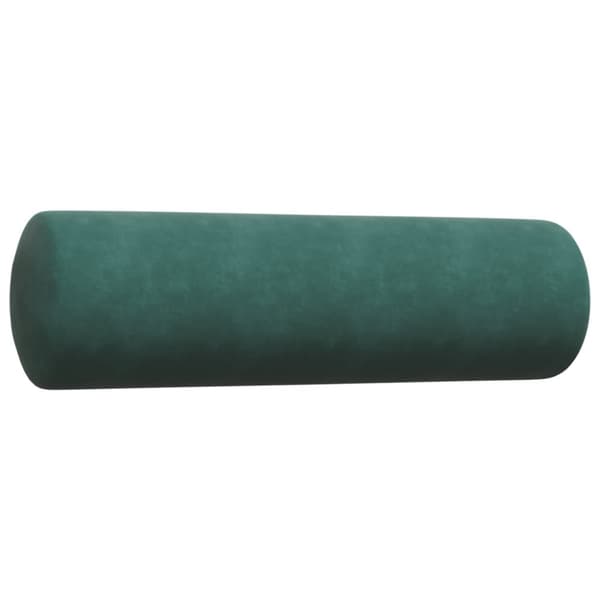 Soffgrupp med dynor och bolster 4 delar mörkgrön sammet