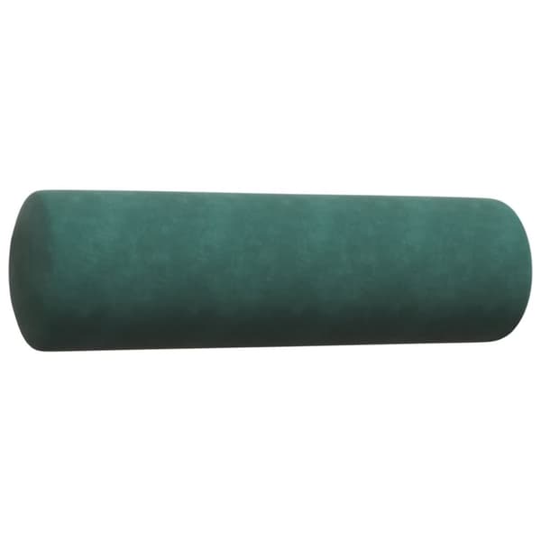 Soffgrupp med dynor och bolster 3 delar mörkgrön sammet