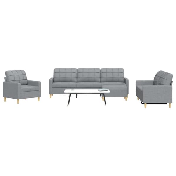 sofasæt 4 dele med fodskammel stof lysegrå
