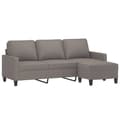 Miniatyrbild 3 av 7: 3-sitssoffa med fotpall taupe 180 cm tyg