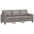 Miniatyrbild 4 av 7: 3-sitssoffa med fotpall taupe 180 cm tyg