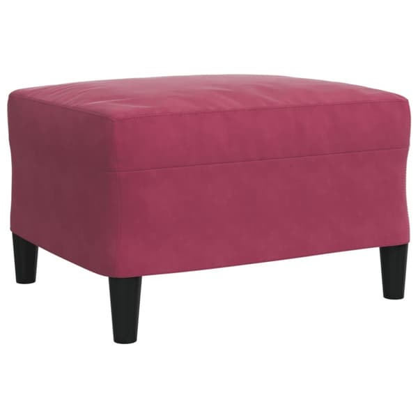 sofasæt 2 dele med hynder velour vinrød