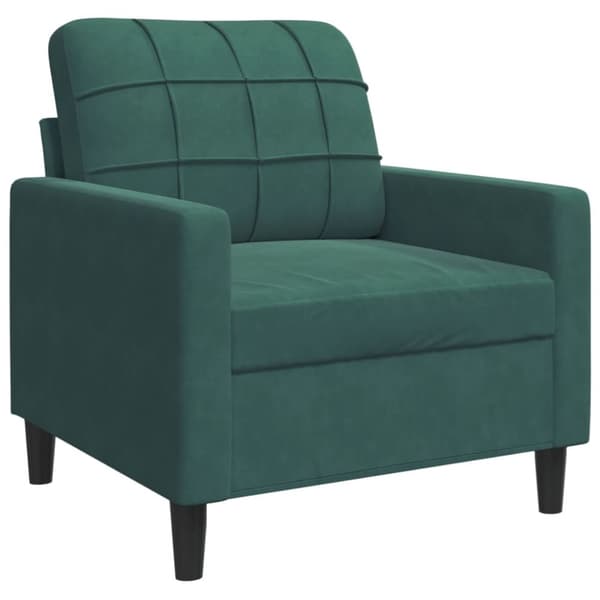 sofasæt 4 dele med hynder og bolsterpuder velour mørkegrøn