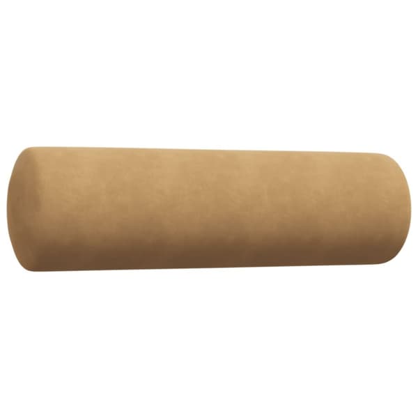 Soffgrupp med dynor och bolster 4 delar brun sammet