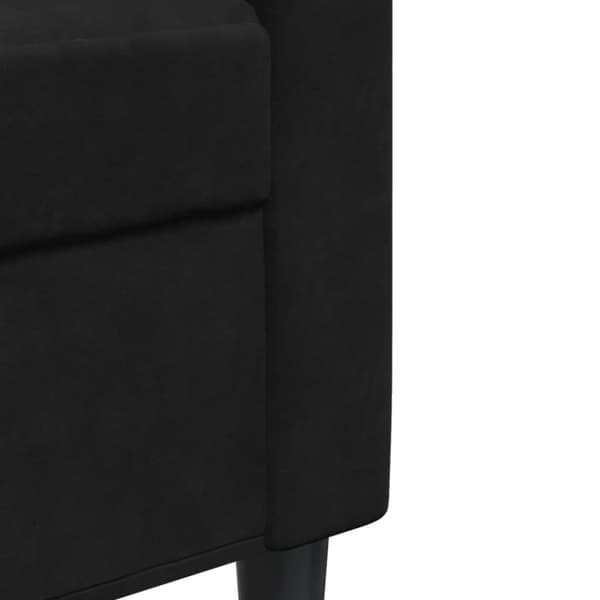 Soffgrupp med dynor och bolster 3 delar svart sammet