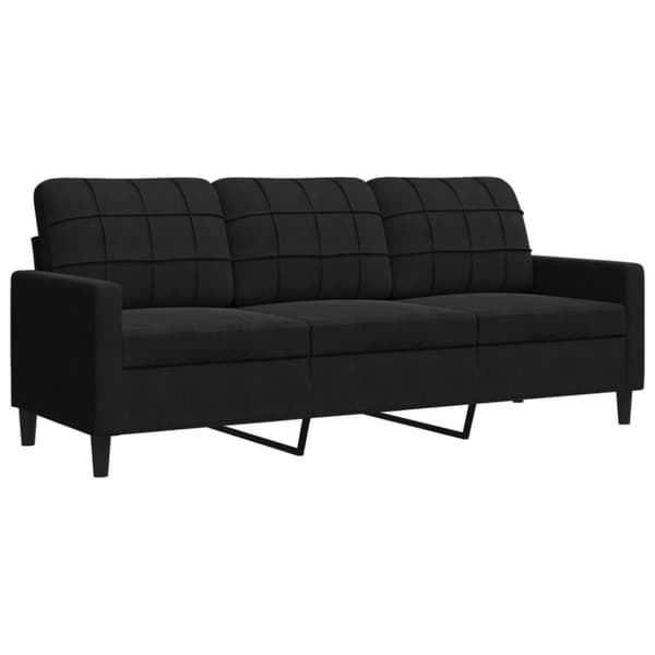 Soffgrupp med dynor och bolster 3 delar svart sammet