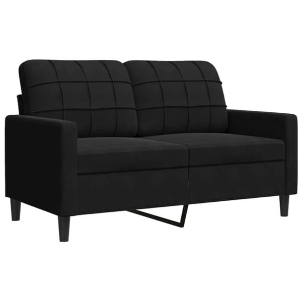 Soffgrupp med dynor och bolster 3 delar svart sammet