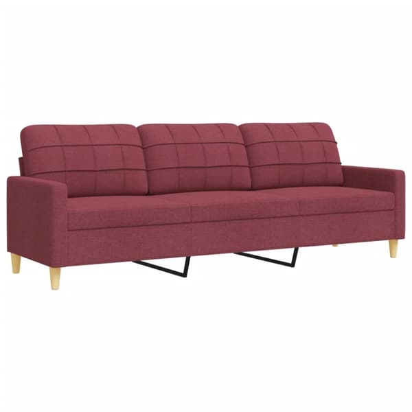 sofasæt 2 dele med pyntepuder stof vinrød