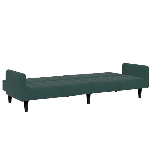 Bäddsoffa 2-sits med fotpall mörkgrön sammet