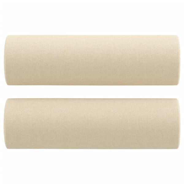 2-sits soffa med prydnadskuddar gräddvit 140 cm tyg
