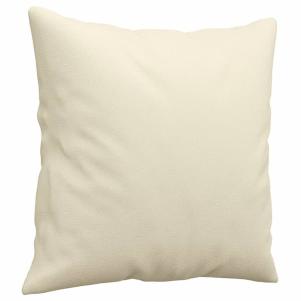 sofasæt 3 dele med puder kunstlæder cremefarvet