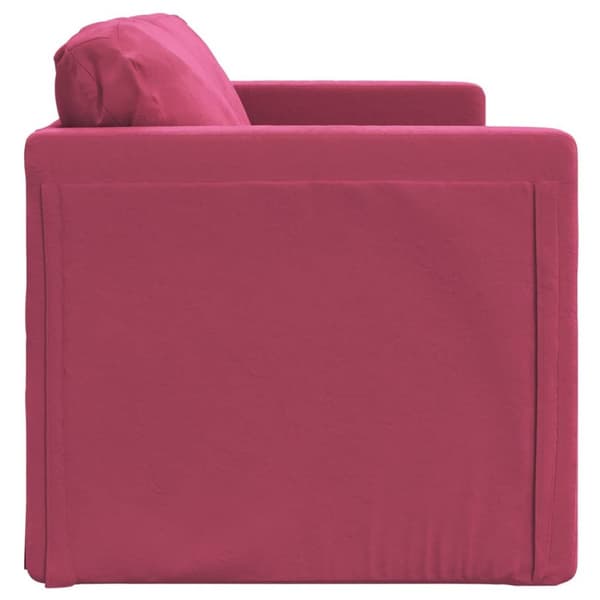Golvbäddsoffa 2-i-1 vinröd 122x204x55 cm sammet