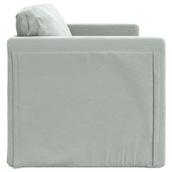 Golvbäddsoffa 2-i-1 Ljusgrå 122x204x55 cm sammet