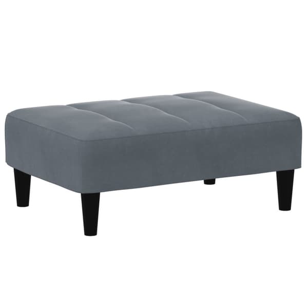 Bäddsoffa 2-sits med fotpall mörkgrå sammet
