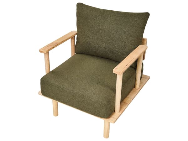Soffgrupp Mörkgrön Tyg Träben Ram 2-sits Soffa Fåtölj Vardagsrum