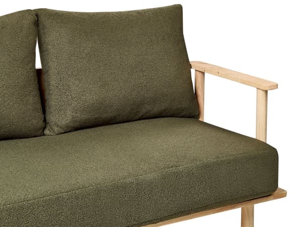 Sofa Mørkegrønn Polyester stoff Boucle Polstring 2-seter Minimalistisk Japandi-stil