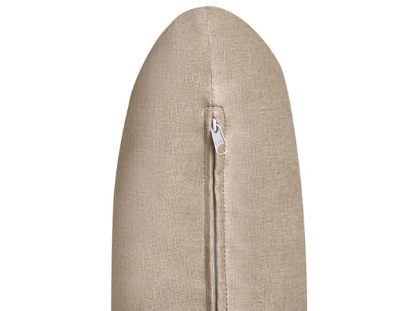 Sofa Beige Polyester Stoff Polstring 2-seter med Sammenleggbart Ryggstøtte Bord Japandi-stil