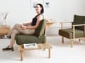 Miniatyrbillede 4 af 11: Sofa Mørkegrøn Boucle 2 Personers Tyk Polstret Dyb Blød Stofsofa til Stuen Moderne Inspiration Stue Møbel Moderne